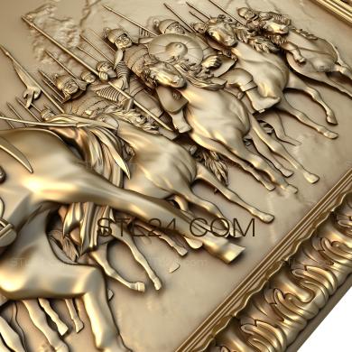 Art pano (Warrior on a horse, PH_0071) 3D models for cnc